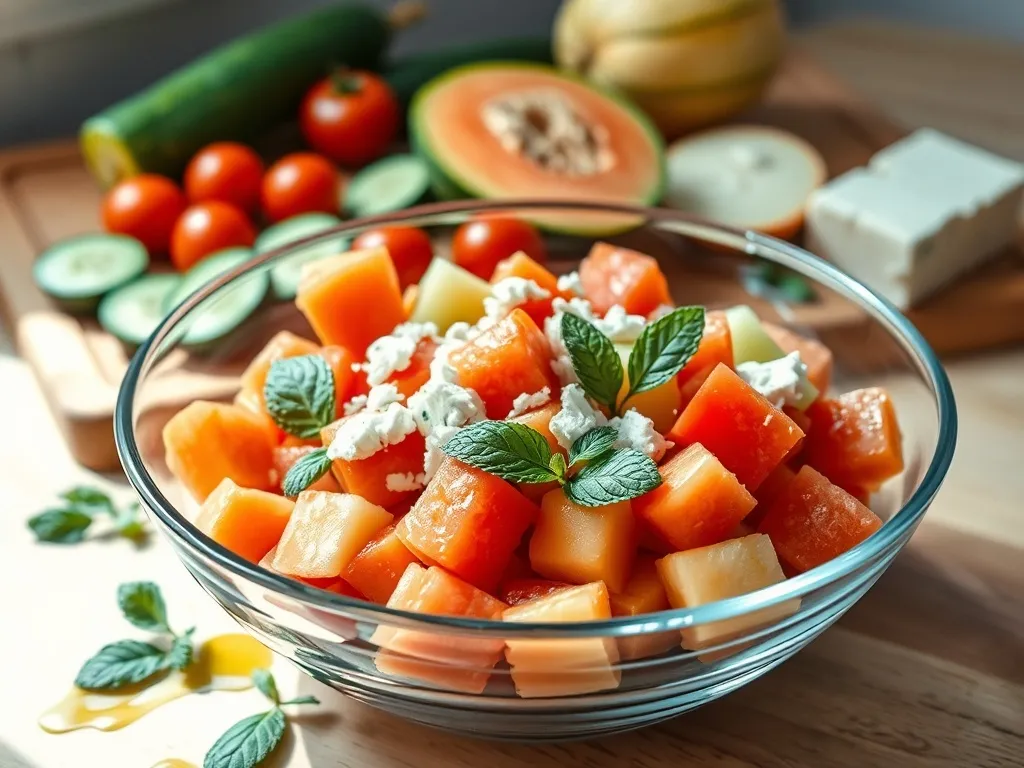 Sałatka z melonem i fetą – przepis, składniki, sposób przygotowania