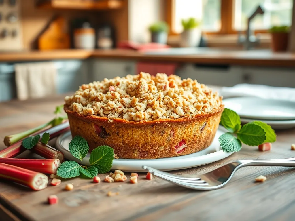 Wilgotne ciasto z rabarbarem i kruszonką – przepis na pyszny deser