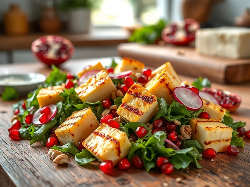 Sałatka z halloumi i granatem – przepis na zdrową przekąskę