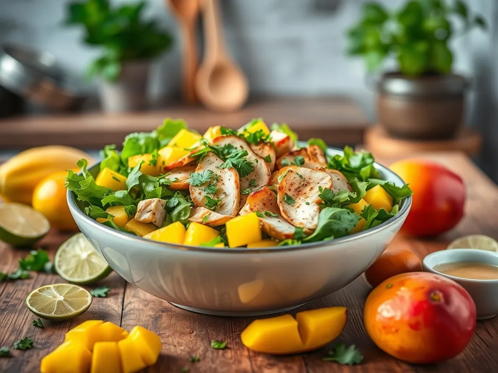 Sałatka z mango i kurczakiem – przepis na zdrową przekąskę