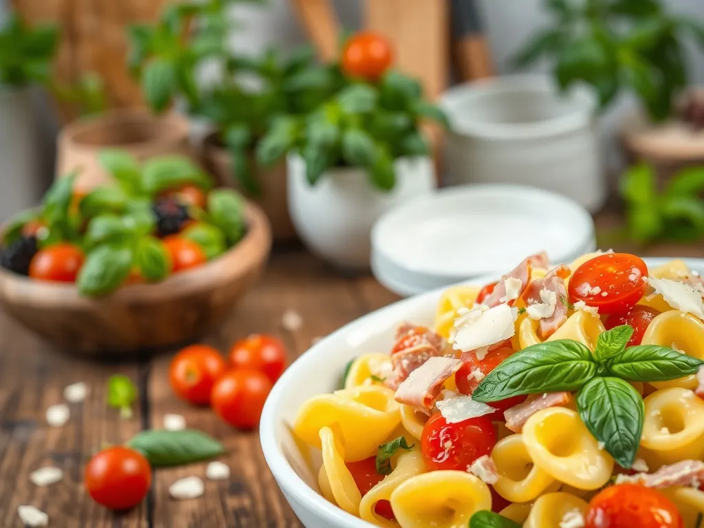 Sałatka z tortellini z szynką – przepis krok po kroku