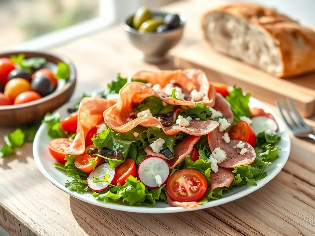 Sałatka z szynką parmeńską – przepis, składniki, przygotowanie