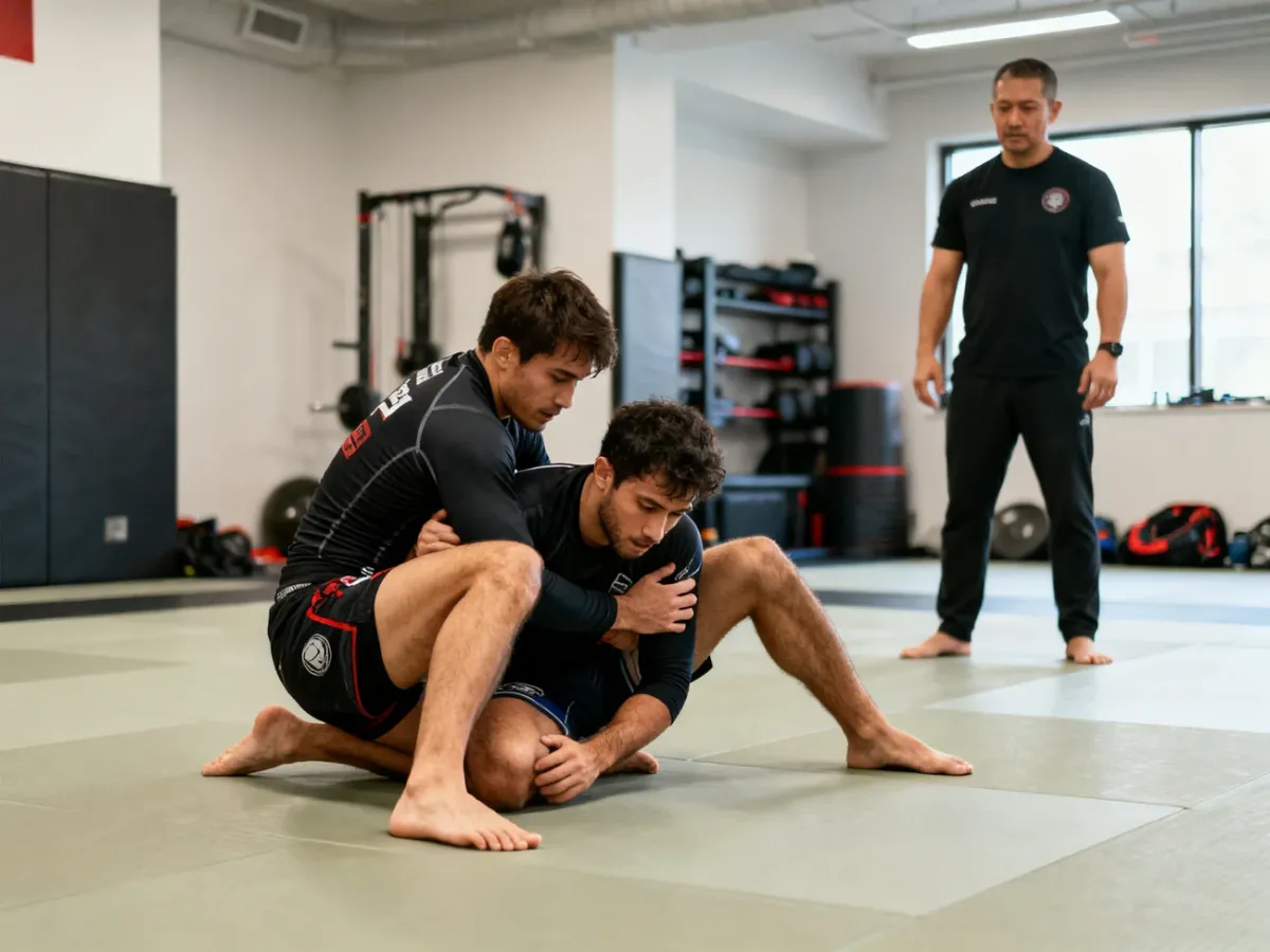 Trening BJJ w parterze z kontrolą pozycji